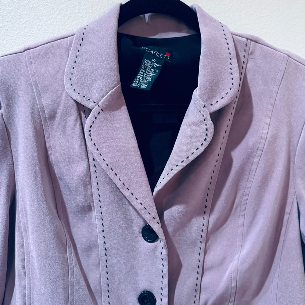 Two Piece Suit Lavender Blazer Sz 10 & Worthington Black Pencil Skirt Sz 10P - Picture 3 of 12